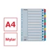 Kép 2/6 - Regiszter, laminált karton, A4, 12 részes, ESSELTE "Mylar"