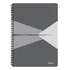 Kép 1/2 - Spirálfüzet, A4, vonalas, 90 lap, PP borító, LEITZ "Office", szürke