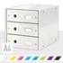 Kép 2/4 - Irattároló, laminált karton, 3 fiókos, LEITZ "Click&Store", fehér