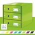 Kép 2/2 - Irattároló, laminált karton, 3 fiókos, LEITZ "Click&Store", zöld