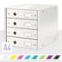 Kép 2/3 - Irattároló, laminált karton,  4 fiókos, LEITZ "Click&Store", fehér