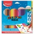 Kép 1/3 - Akvarell ceruza készlet, háromszögletű, ecsettel, MAPED "Color`Peps", 24 különböző szín