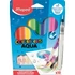 Kép 1/8 - Akvarell filctoll készlet, 3,6 mm, ecsettel, MAPED "Color`Peps Aqua", 10 különböző szín