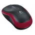 Kép 2/2 - Egér, vezeték nélküli, optikai, közepes méret, USB, LOGITECH "M185", piros