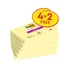 Kép 1/2 - Öntapadó jegyzettömb, 76x127 mm, 4+2x90 lap, 3M POSTIT "Super Sticky", kanári sárga