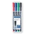 Kép 1/3 - Alkoholos marker készlet, OHP, 1 mm, STAEDTLER "Lumocolor® 317 M", 4 különböző szín