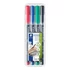 Kép 1/3 - Alkoholos marker készlet, OHP, 0,6 mm, STAEDTLER "Lumocolor® 318 F", 4 különböző szín