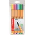 Kép 1/2 - Tűfilc készlet, 0,4 mm, STABILO "Point 88", 8 pasztell szín