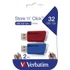 Kép 1/8 - Pendrive, 2 x 32GB, USB 3.2, 80/25MB/sec, VERBATIM "Store n Click", piros, kék