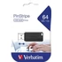 Kép 1/4 - Pendrive, 64GB, USB 2.0, 10/4MB/sec, VERBATIM "PinStripe", fekete