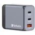 Kép 6/8 - Hálózati töltő, 2xUSB-C PD (65W), USB-A QC 3.0, EU/UK/US, GaN, VERBATIM