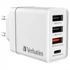 Kép 1/6 - Hálózati töltő, 1xUSB-C PD (20W), USB-A QC 3.0, 2xUSB-A (10W), VERBATIM, fehér