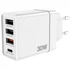 Kép 2/6 - Hálózati töltő, 1xUSB-C PD (20W), USB-A QC 3.0, 2xUSB-A (10W), VERBATIM, fehér
