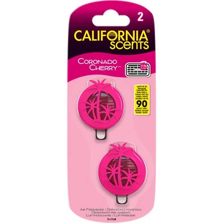 Autóillatosító, mini diffúzer, 2*3 ml, CALIFORNIA SCENTS 