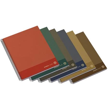 Spirálfüzet, A4, vonalas, 100 lap, keményfedeles, AMBAR 