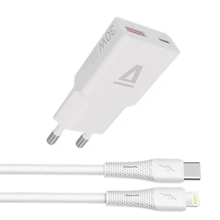Hálózati töltő + USB-C - Lightning (Apple) kábel, AVAX 