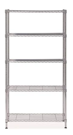 Polcrendszer, fém, 5 polc, 200x90x35 cm, ALBA