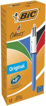 Golyóstoll, 0,32 mm, nyomógombos, négyszínű, BIC 