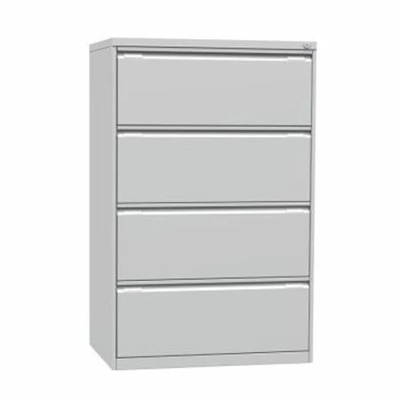 Függőmappatároló fémszekrény, dupla széles, 4 fiókos, MAYAH, szürke