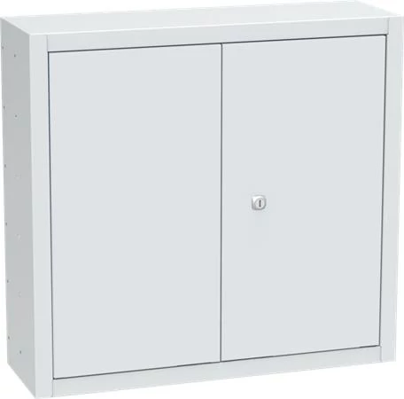 Fémszekrény, kétajtós, 64x60x20 cm, 1 polccal, szürke