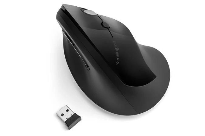 Egér, vezeték nélküli, vertikális, USB, KENSINGTON 