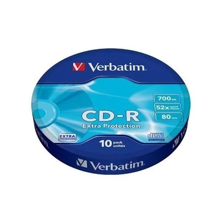 CD-R lemez, 700MB, 52x, 10 db, zsugor csomagolás, VERBATIM 