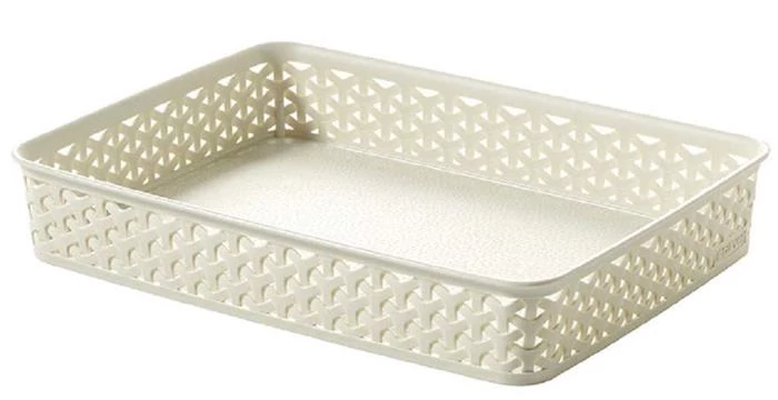 Rattan hatású kosár, A4, törtfehér, CURVER 