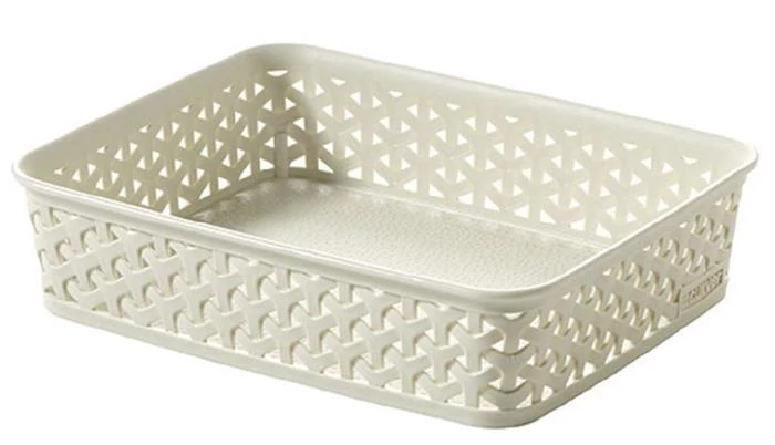 Rattan hatású kosár, A5, törtfehér, CURVER 