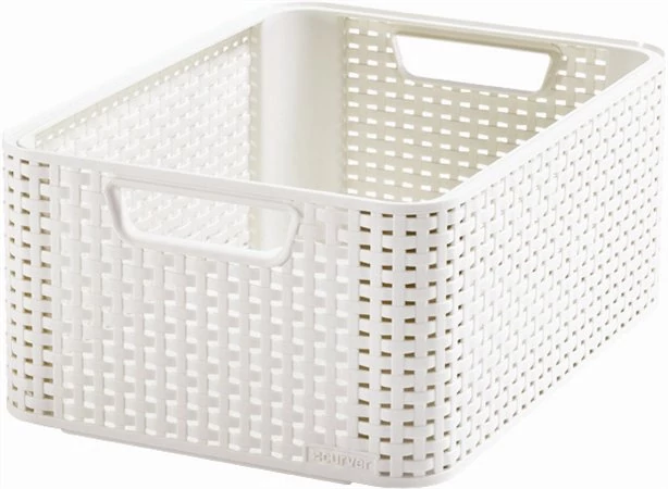 Rattan hatású kosár, 18l, törtfehér, CURVER 