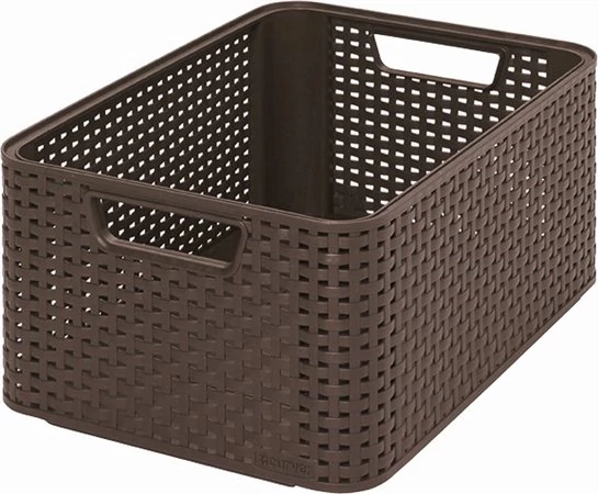 Rattan hatású kosár, 18l, sötétbarna, CURVER 