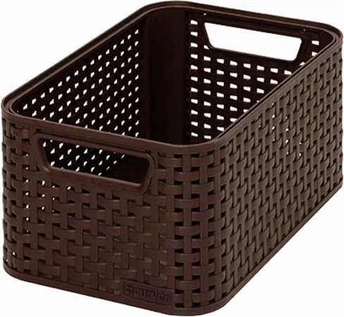 Rattan hatású kosár, 6l, sötétbarna, CURVER 