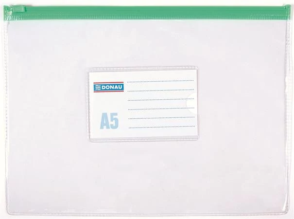 Irattartó tasak, A5, PVC, simítózáras, DONAU
