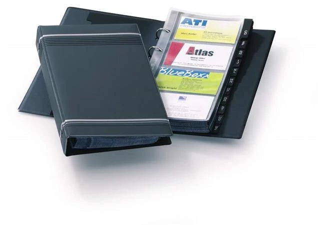 Névjegykártyatartó, 200 db-os, A-Z regiszterrel, álló, DURABLE 