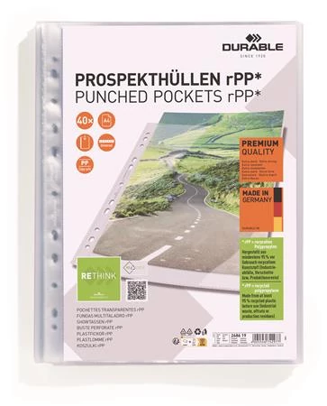Genotherm, lefűzhető, PP, A4, 80 mikron, DURABLE 