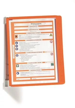 Bemutatótábla tartó, fali, 5 db bemutatótáblával, DURABLE 