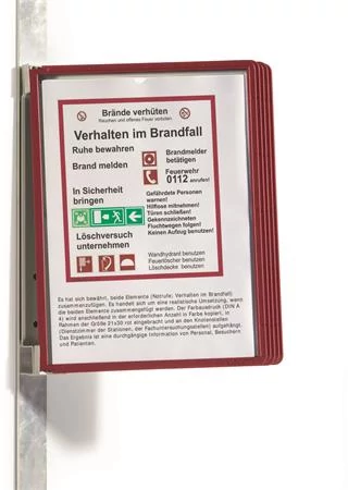 Bemutatótábla tartó, fali, mágneses, 5 db bemutatótáblával, DURABLE 