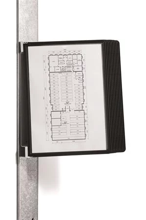 Bemutatótábla tartó, fali, mágneses, 10 db bemutatótáblával, DURABLE 