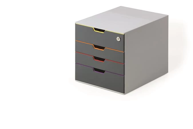 Irattároló, műanyag, 4 fiókos, 1 zárható fiókkal, DURABLE 