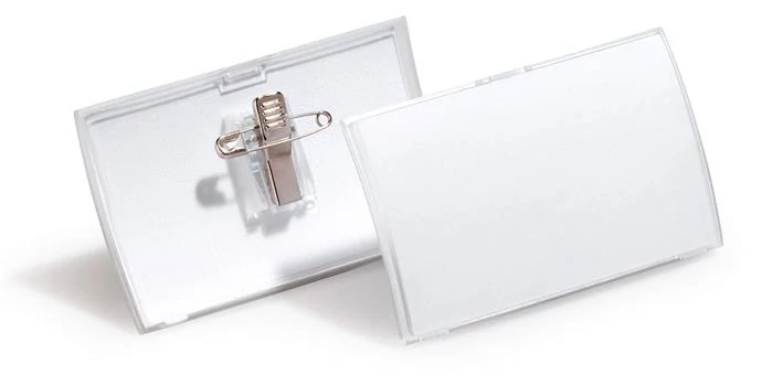 Névkitűző, csíptetővel és tűvel, PP, 54x90 mm, DURABLE 