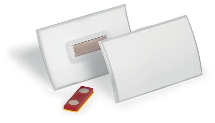Névkitűző, mágnessel, elfordulásgátlóval, 90x54 mm, DURABLE 