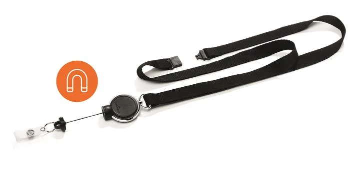 Azonosítókártya-tartó, kihúzható, patentos, nyakbaakasztóval, DURABLE 