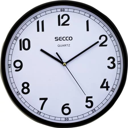 Falióra, 29,5 cm, fekete keretes, SECCO 