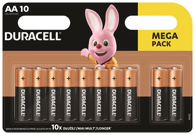 Elem, AA ceruza, 10 db, DURACELL 