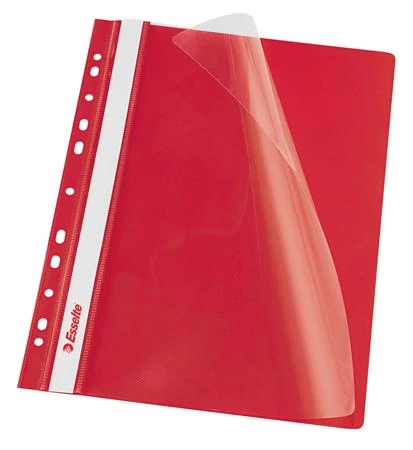 Gyorsfűző, lefűzhető, PP, A4, ESSELTE, VIVIDA, piros, 10 db/csomag