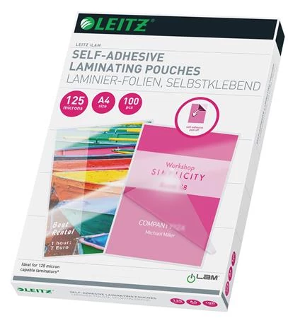 Meleglamináló fólia, 125 mikron, A4, fényes, LEITZ 