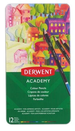 Színes ceruza készlet, fém doboz, DERWENT 