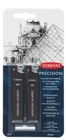 Grafitbél szett, 0,5 mm, HB, 2B, DERWENT 
