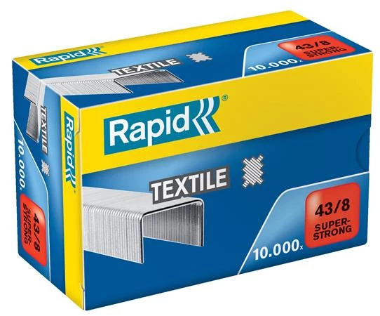 Tűzőkapocs, 43/8, horganyzott, textil, RAPID 