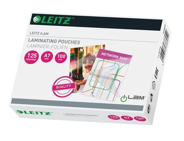 Meleglamináló fólia, 125 mikron, A7, fényes, LEITZ 