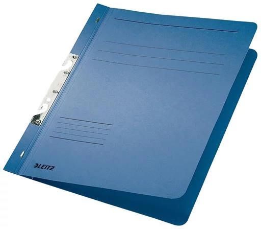 Gyorsfűző, karton, fémszerkezettel, A4, LEITZ, kék, 50 db/csomag